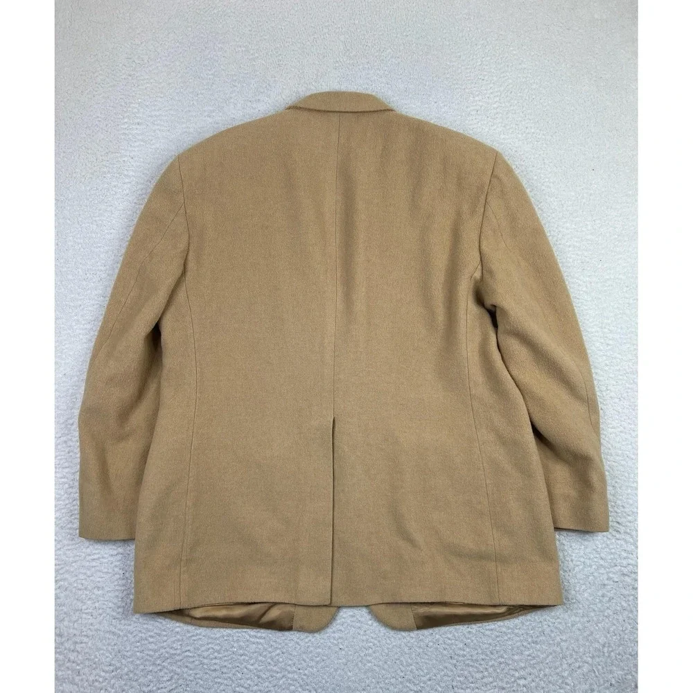 Bill Blass Blazer Mens 46R Camel Hair Tan Sport Coat Classic Two Button Made USA